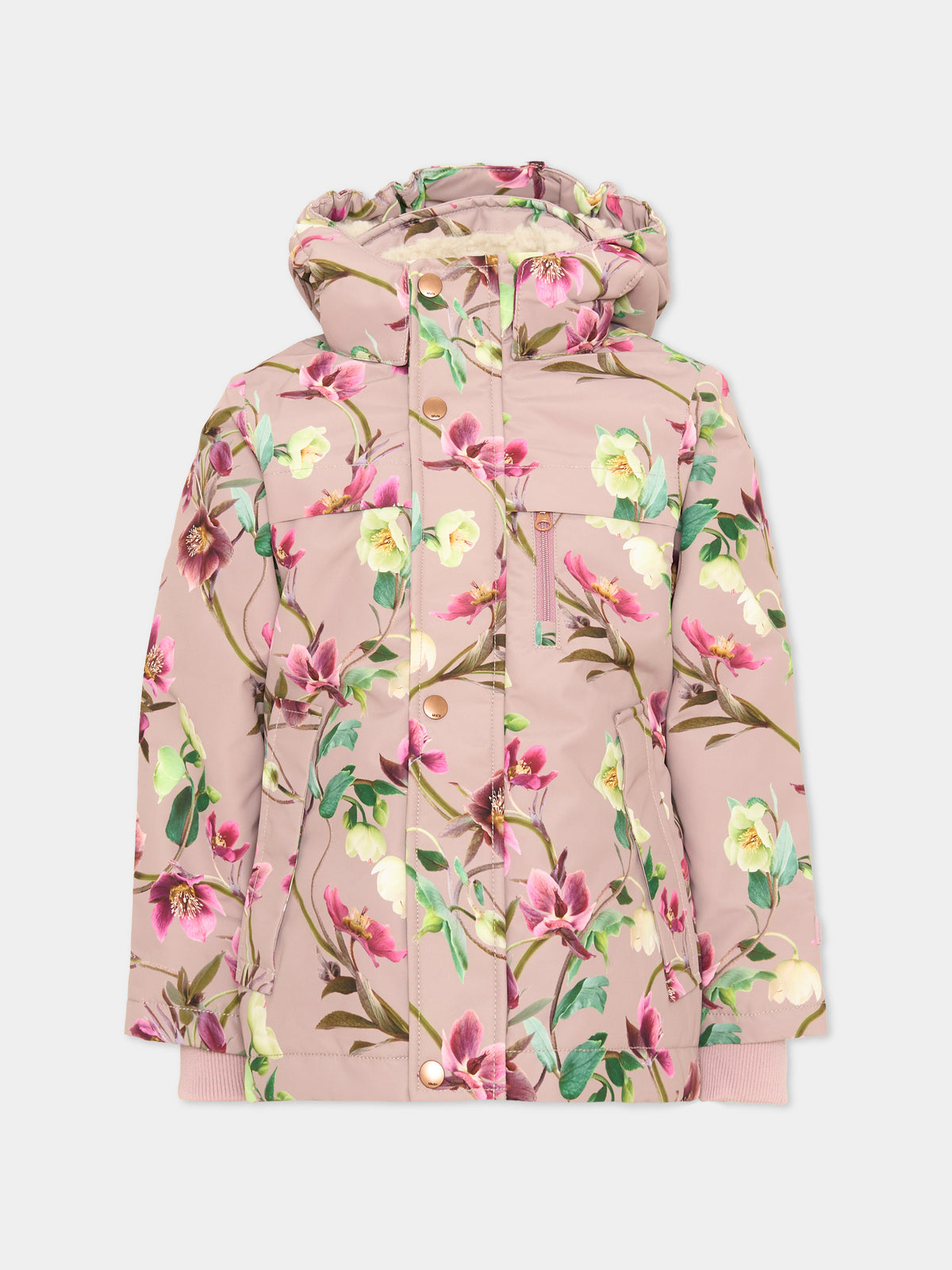 Piumino da neve rosa Heiko floreale per bambina,Molo,5W24M309 9117