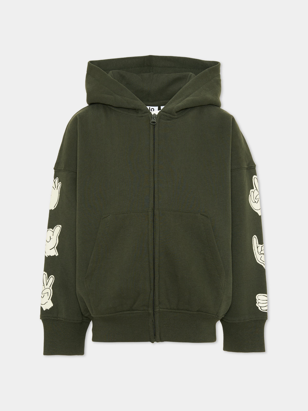 Felpa con cappuccio verde Marley per bambino,Molo,1W25J302 9678