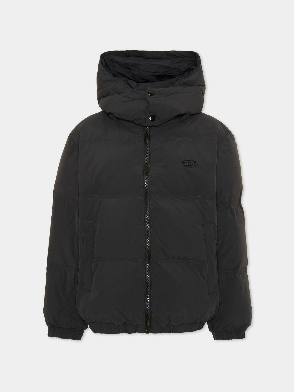 Piumino nero per bambino con cappuccio,Diesel,J02422 KXBQ0 K900