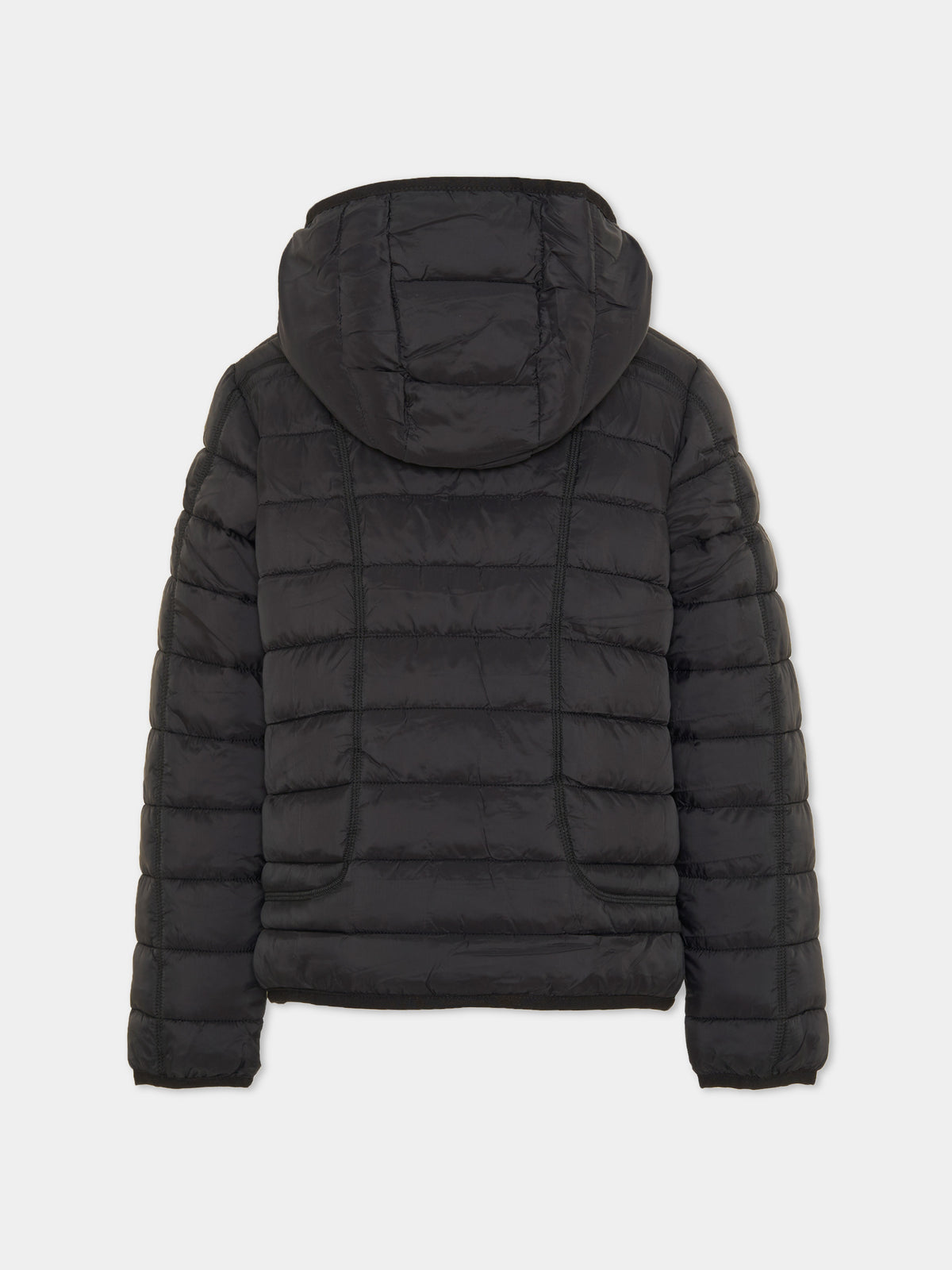 Piumino nero per bambino con cappuccio,Diesel,J02425 KXBRD K900
