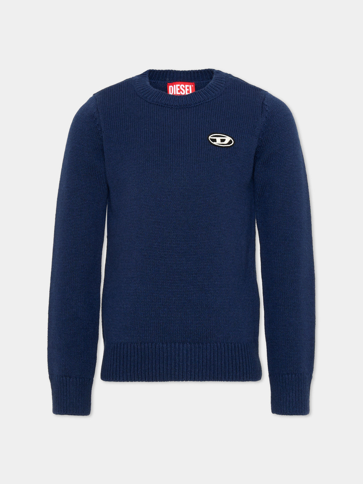 Maglione blu per bambino con logo,Diesel,J02430 KYAYX K851