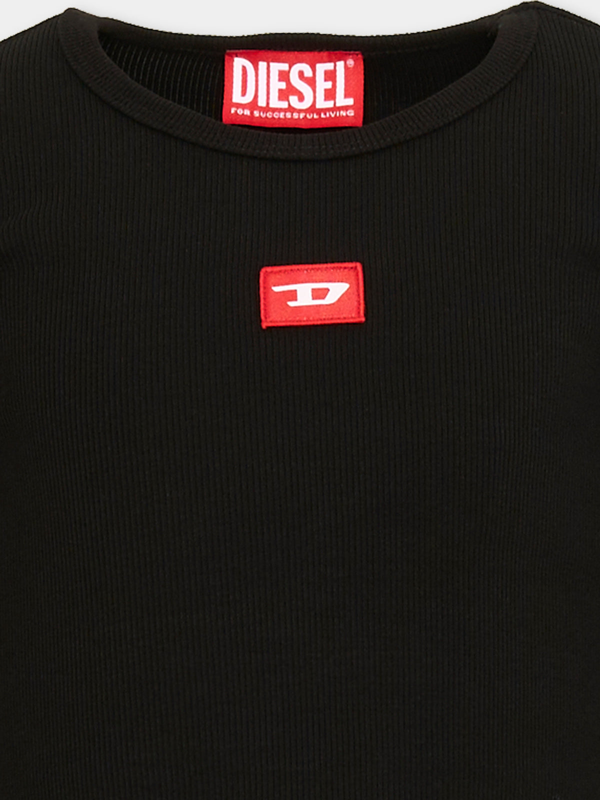 T-shirt a manica lunga nera per bambina,Diesel,J02452 KYAZY K900