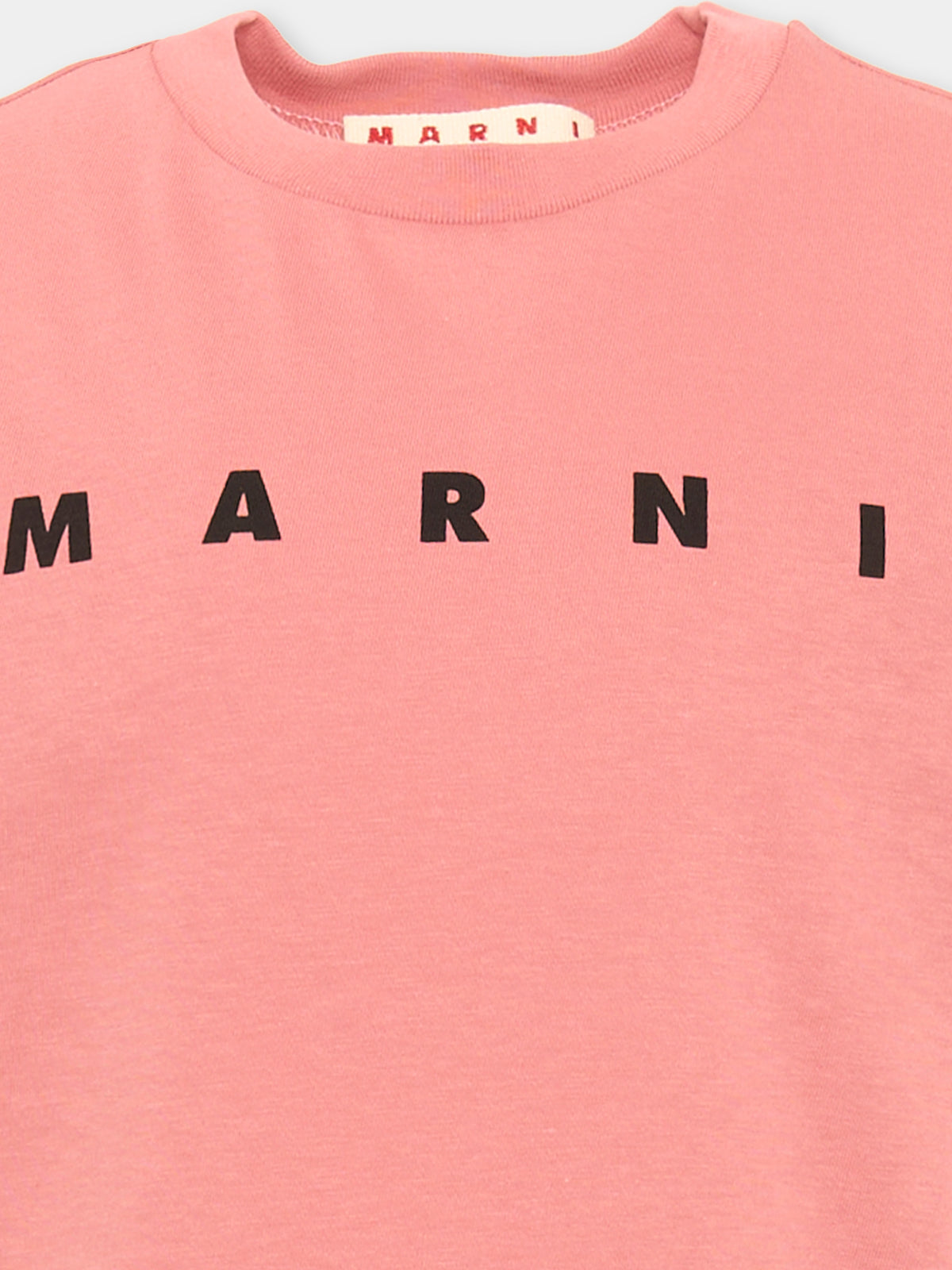 T-shirt rosa per bambina con logo,Marni Kids,M01601 M00RF 0M350
