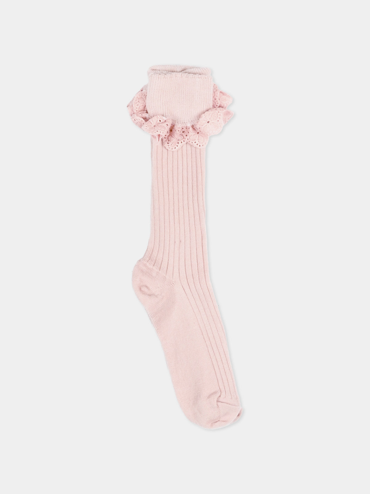Calzini rosa per bambina con ruches,Mp Denmark,10 59045 0 853