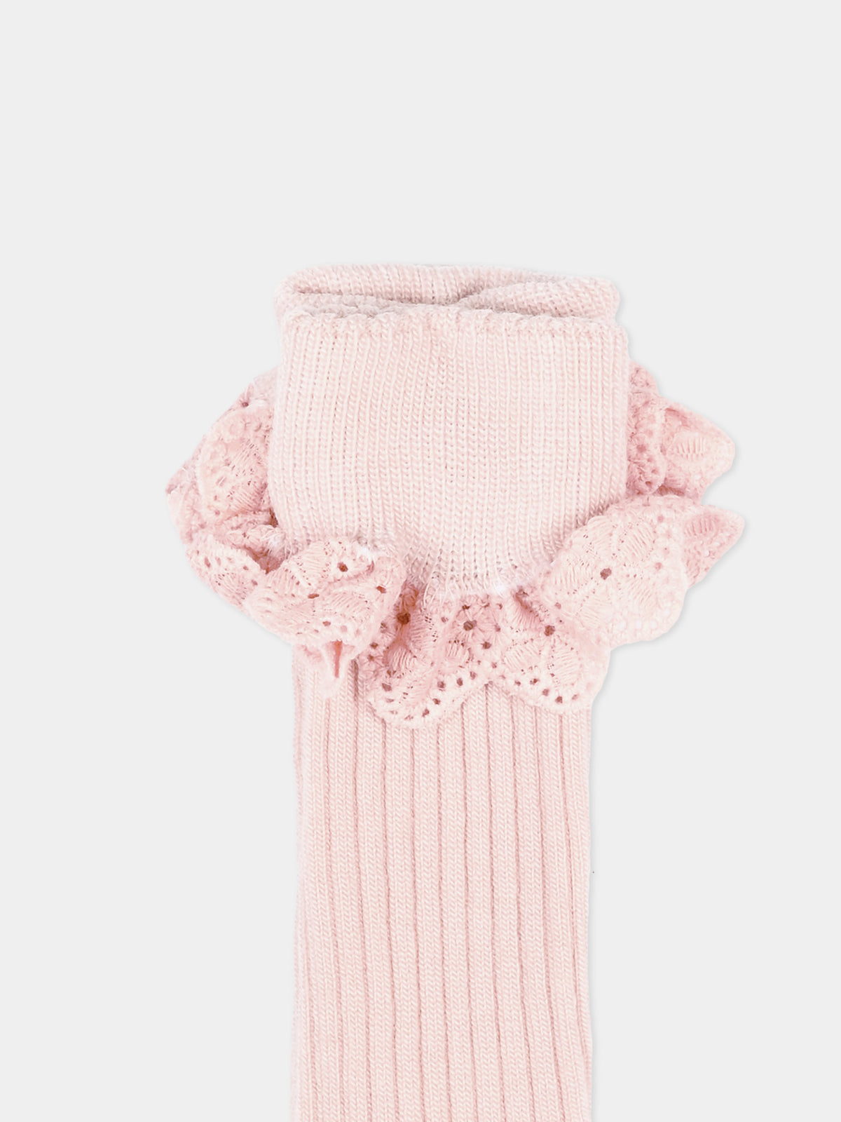 Calzini rosa per bambina con ruches,Mp Denmark,10 59045 0 853