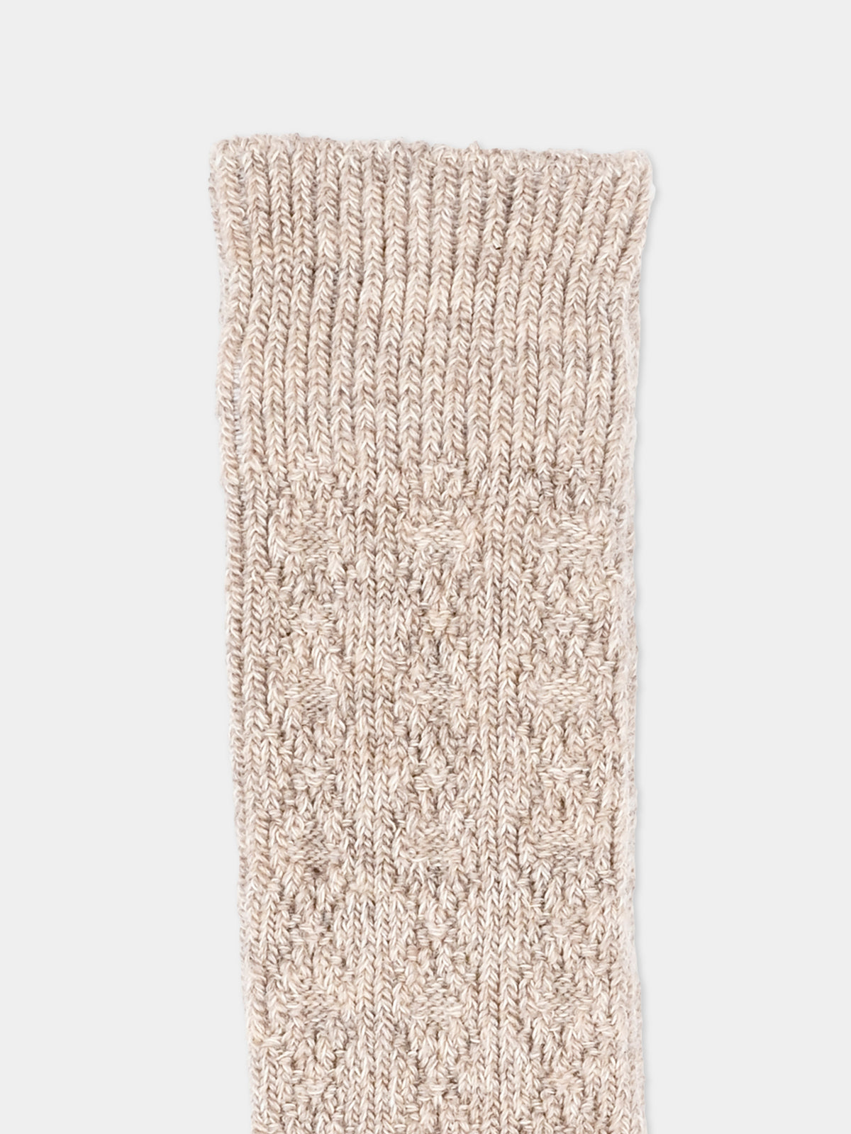 Calzini beige per bambina a costine,Mp Denmark,10 69024 0 489