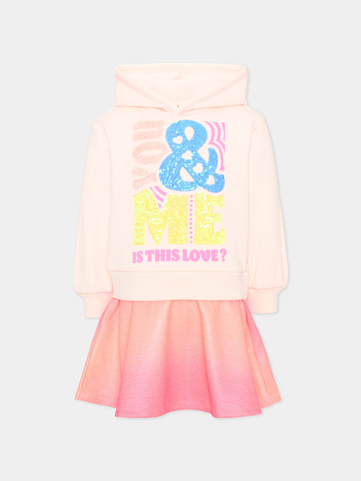 Vestito a manica lunga rosa per bambina,Billieblush,U21284 47V