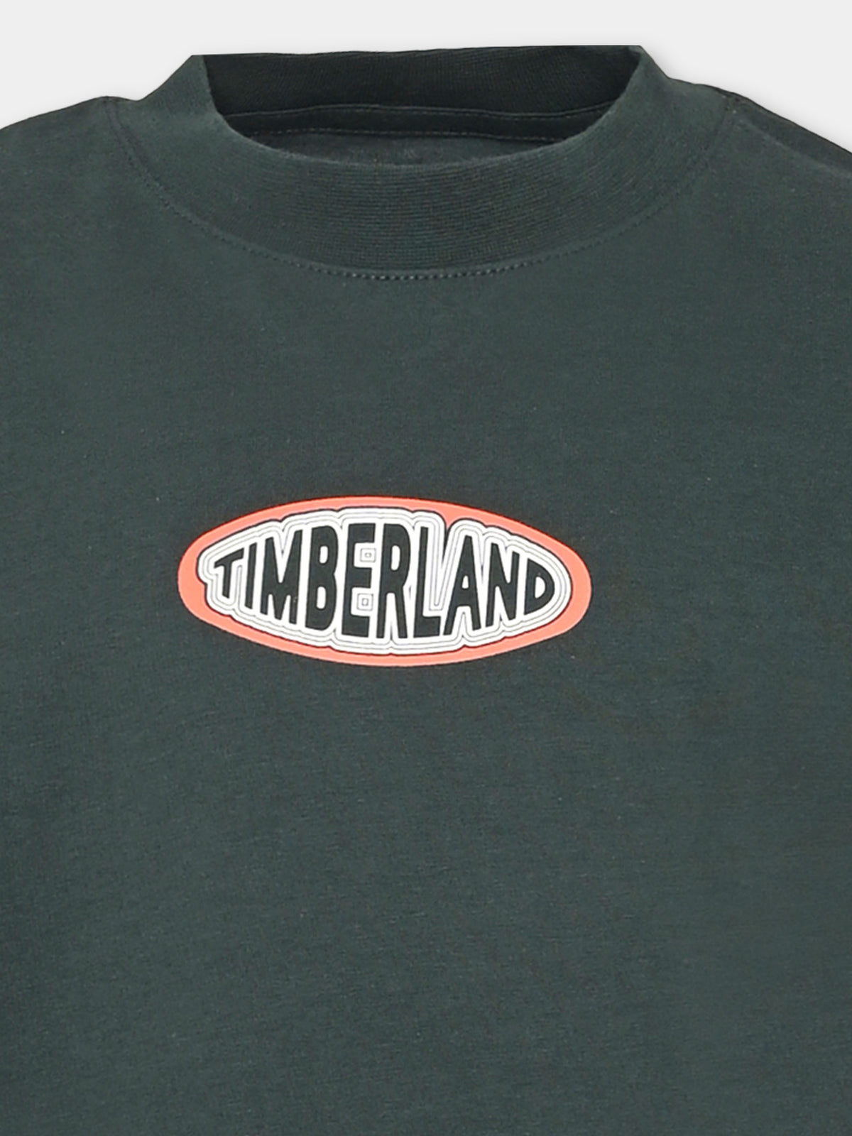 T-shirt a manica corta verde con logo per bambino,Timberland,T60535 672