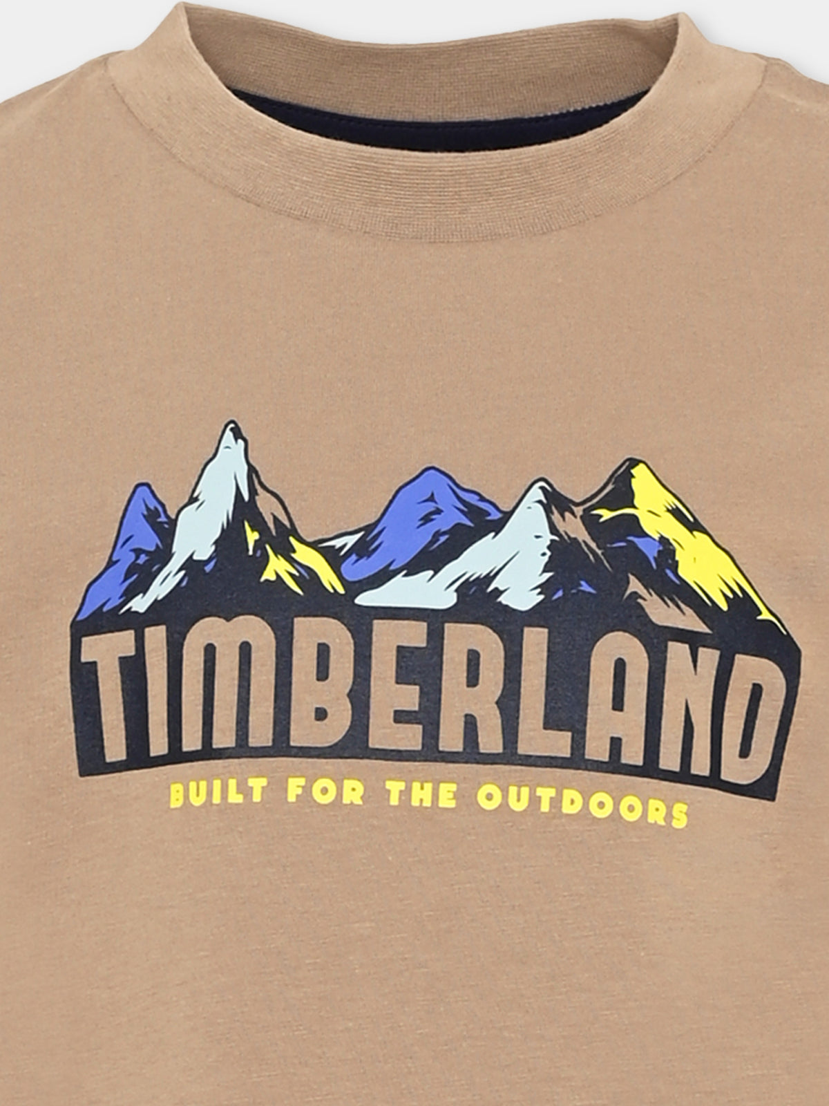 T-shirt beige per bambino con stampa,Timberland,T60537 659