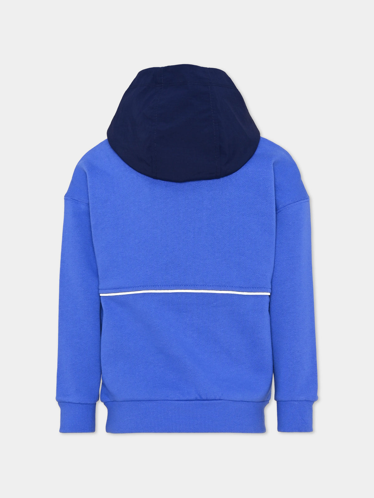 Felpa con cappuccio azzurra con logo per bambino,Timberland,T60549 882