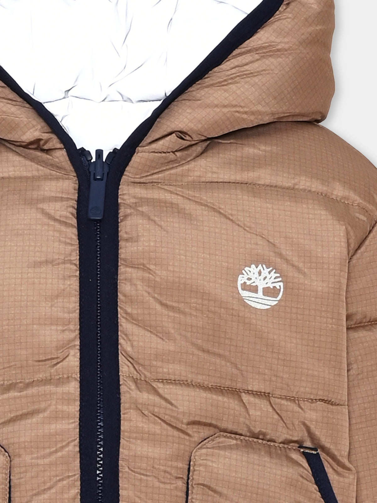 Piumino beige per bambino reversibile,Timberland,T60573 659