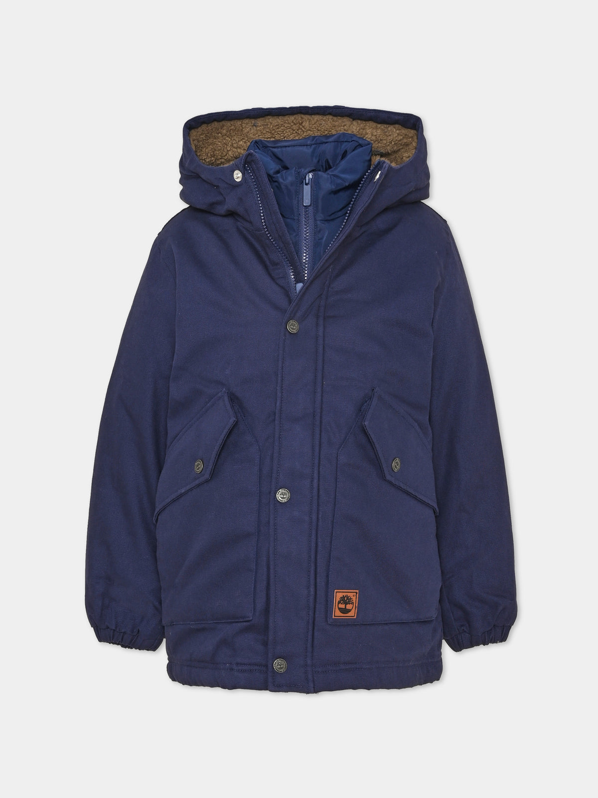 Parka blu per bambino con cappuccio,Timberland,T60578 85T