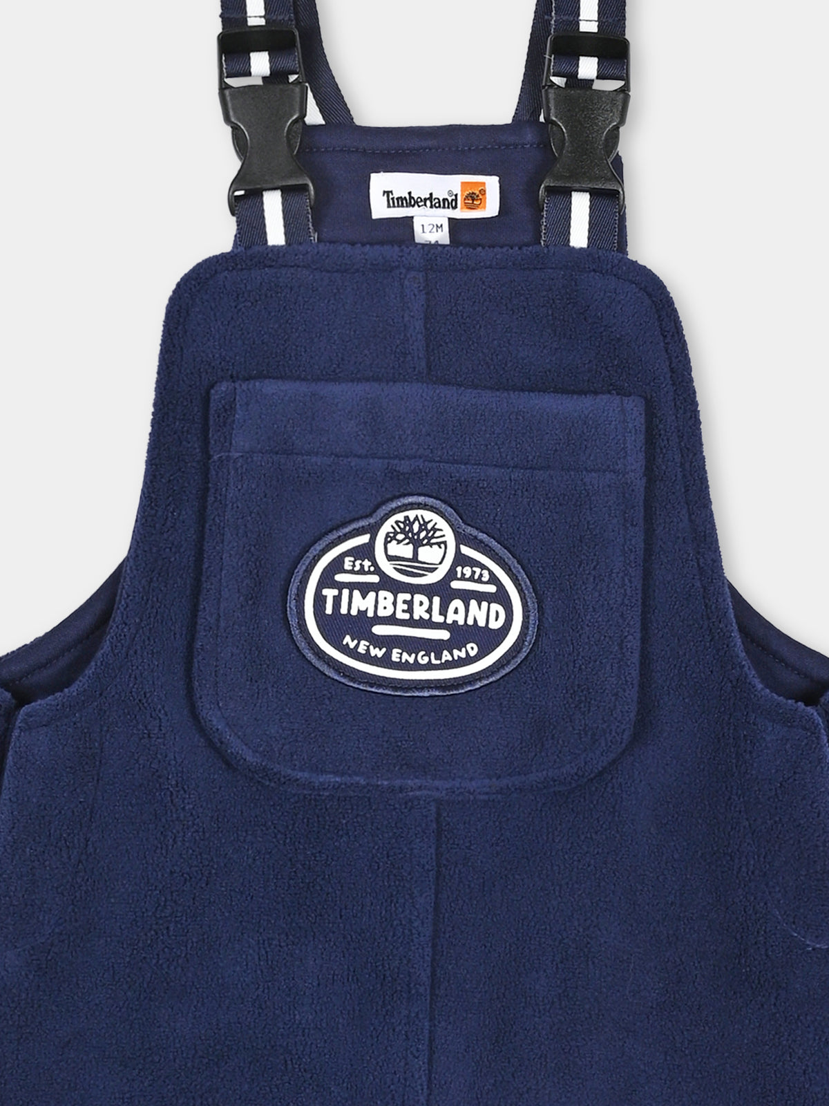 Salopette blu per neonato con logo,Timberland,T60615 85T