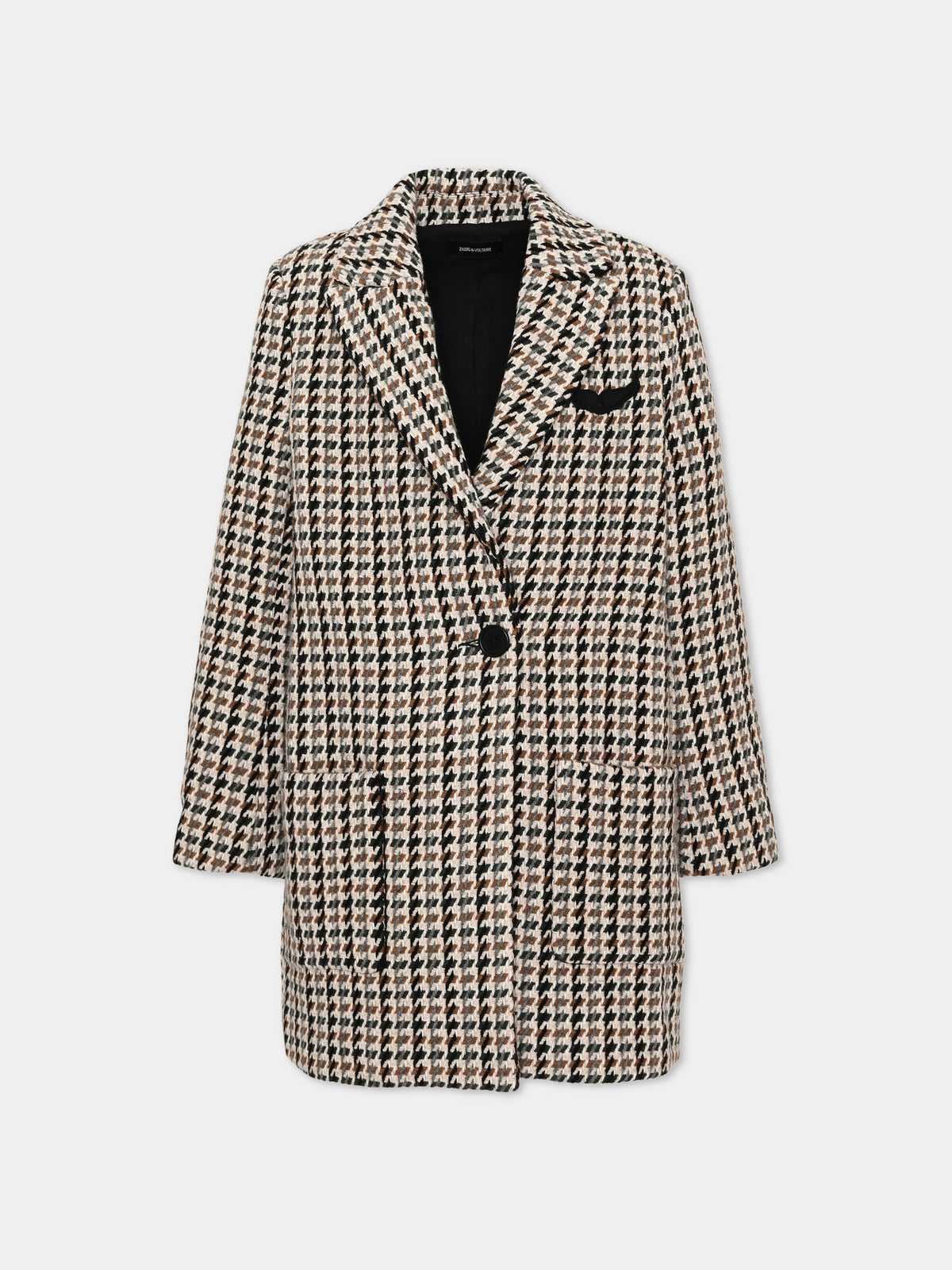 Cappotto beige per bambina pied de poule,Zadig & Voltaire Kids,X60420 213