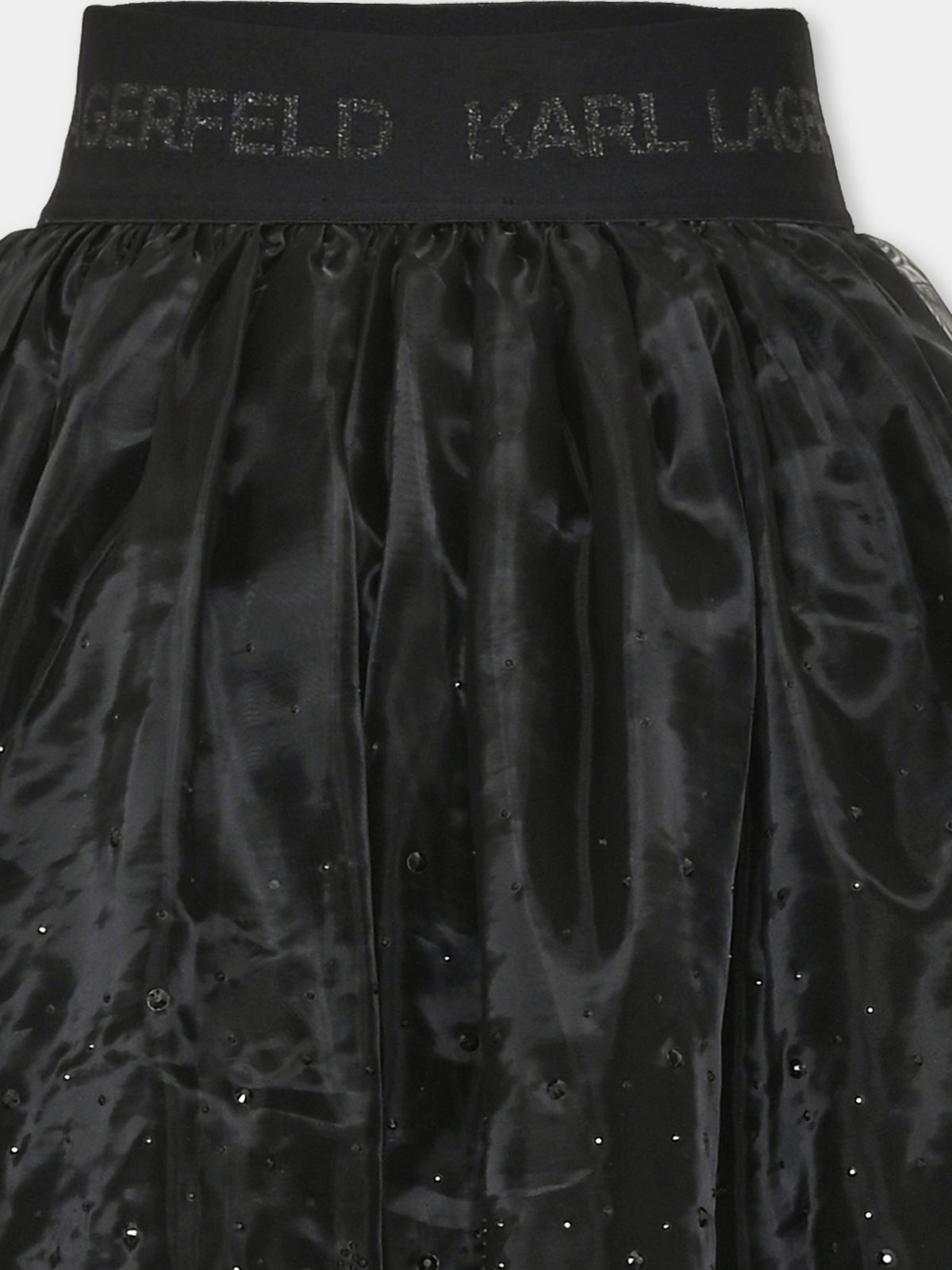 Gonna nera per bambina in tulle,Karl Lagerfeld Kids,Z30586 09B