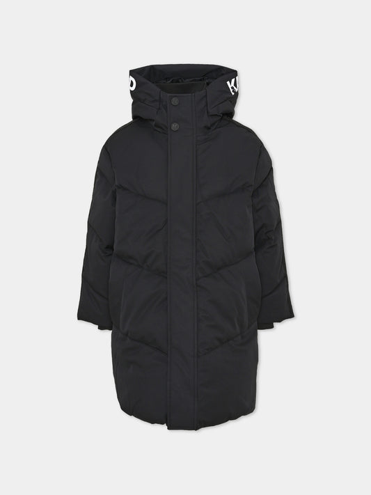 Piumino nero per bambino con logo,Karl Lagerfeld Kids,Z30631 09B