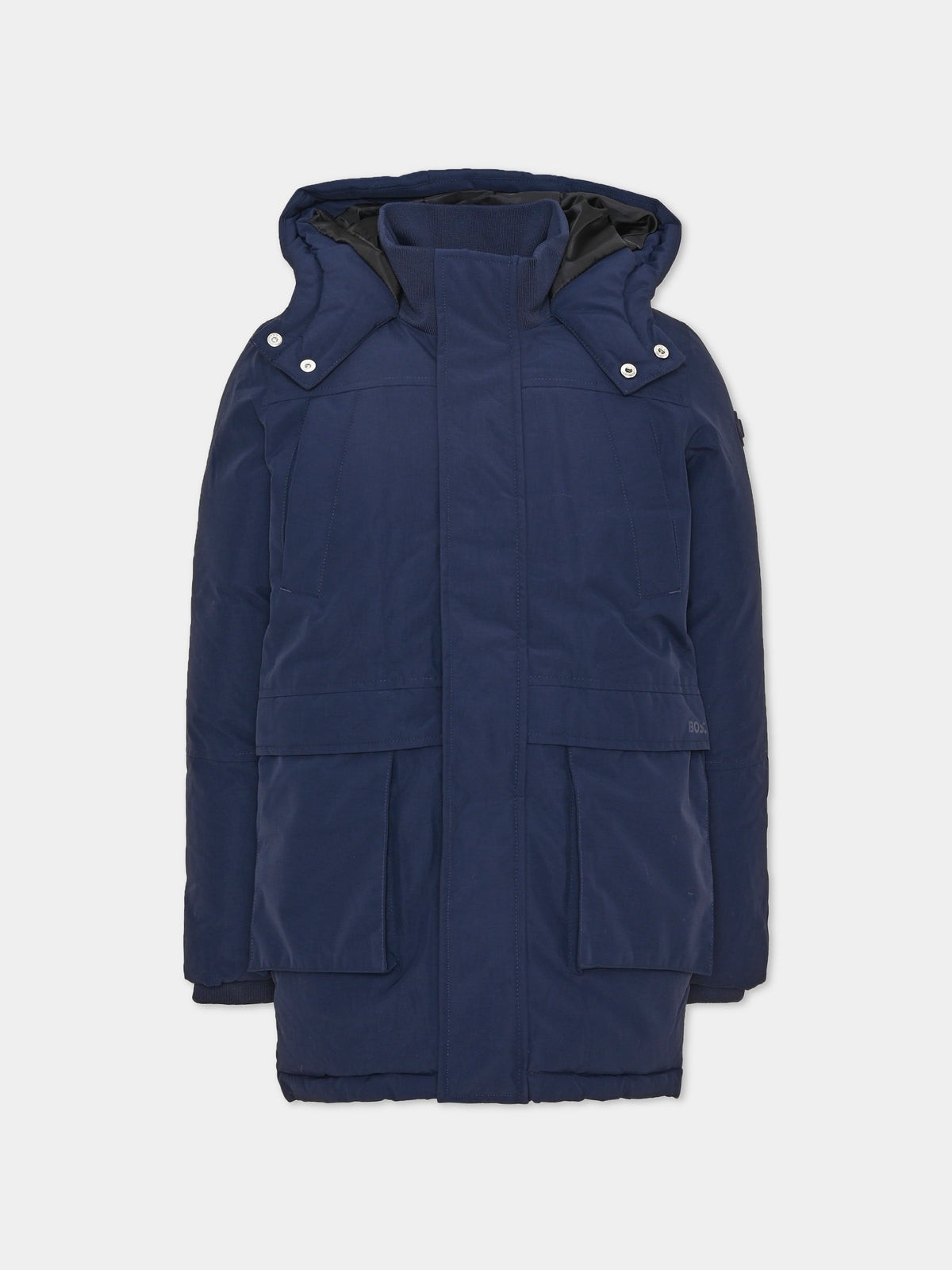 Parka blu per bambino con cappuccio,Boss,J52388 849