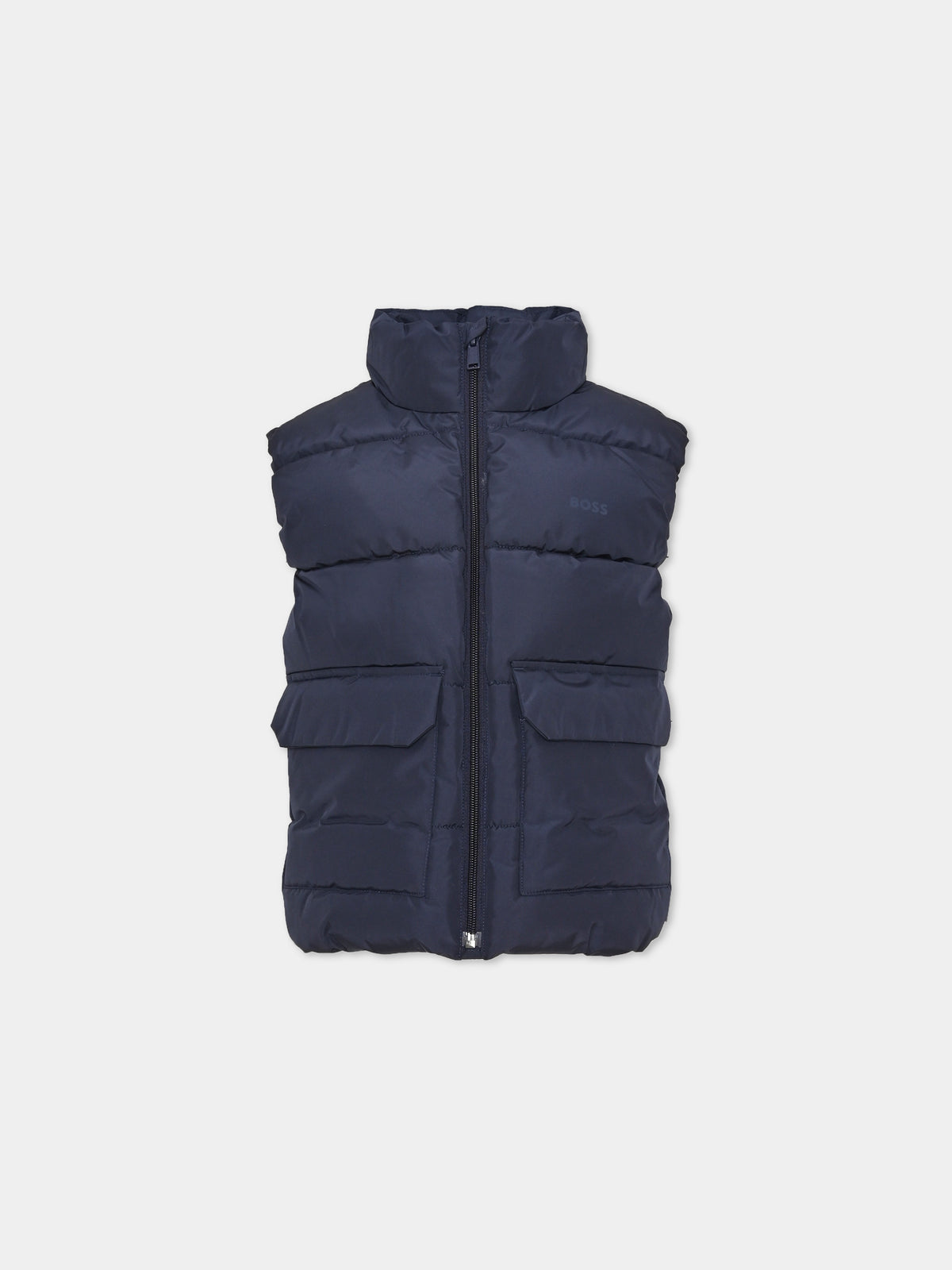 Gilet blu per bambino trapuntato,Boss,J52397 849