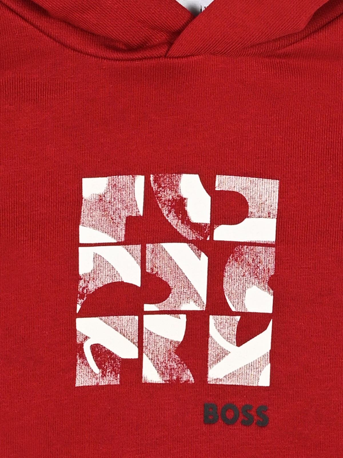 Felpa con cappuccio rossa per neonato con logo,Boss,J52461 96D