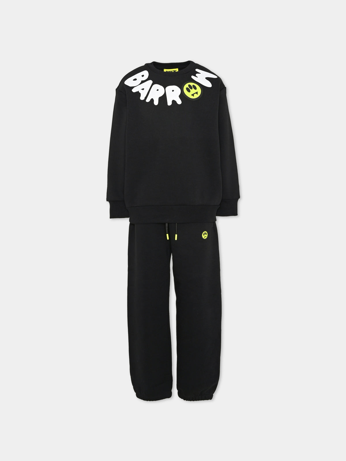 Completo sportivo lungo nero con logo per bambini,Barrow,F6BKJUKM003 110