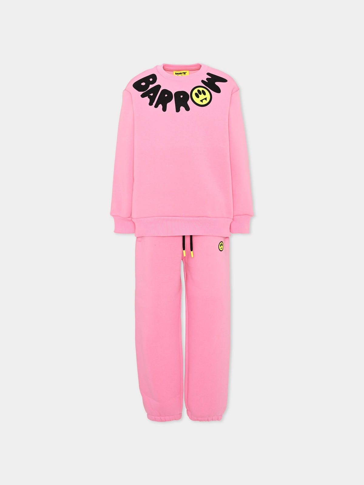 Completo sportivo lungo rosa con logo per bambini,Barrow,F6BKJUKM003 042