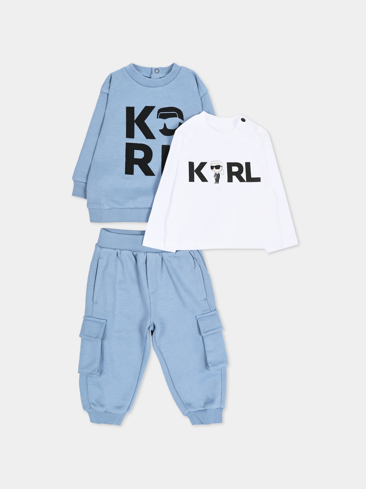 Completo sportivo lungo azzurro per neonato,Karl Lagerfeld Kids,Z30967 822
