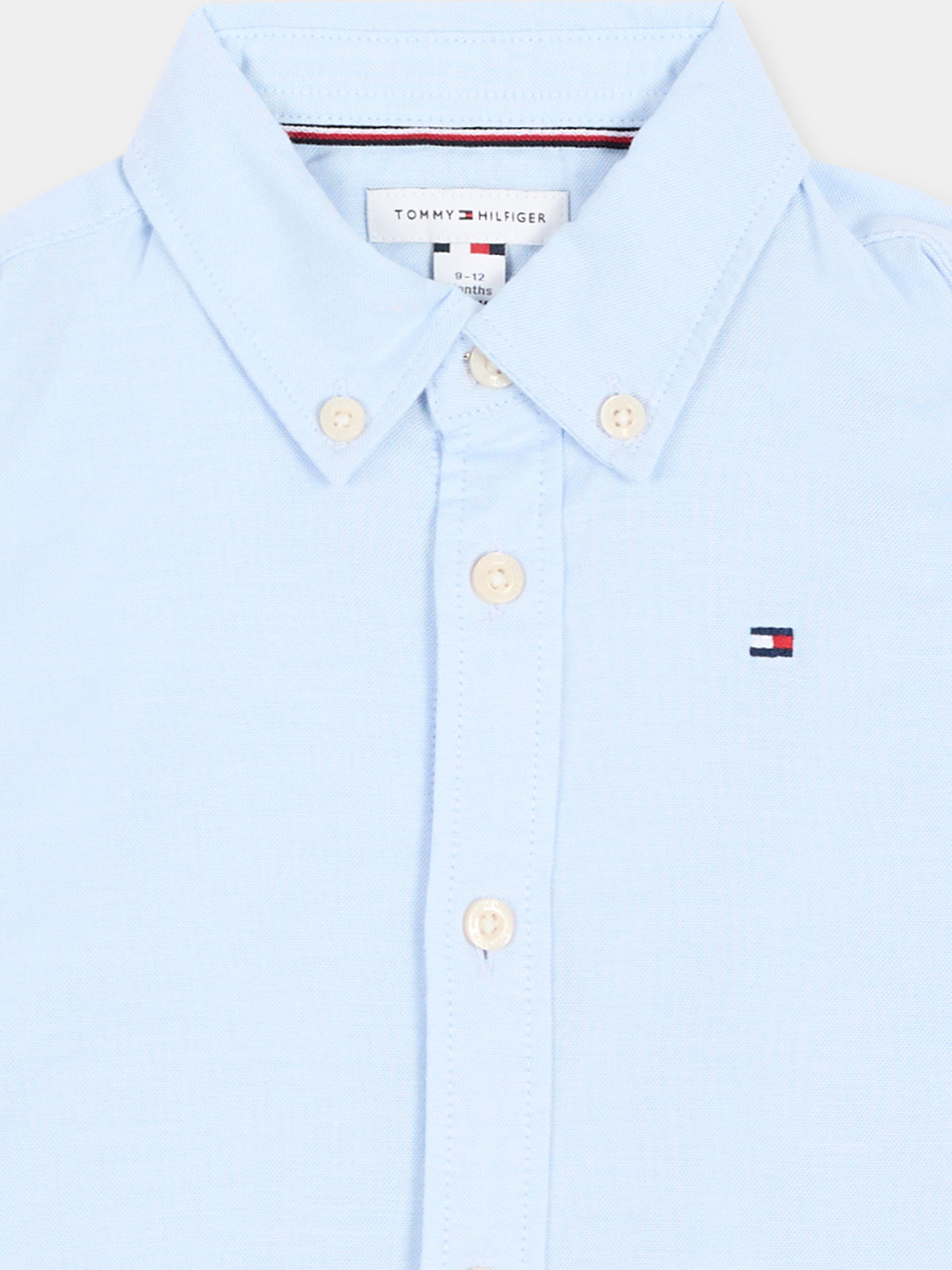 Camicia a manica lunga azzurra per neonato,Tommy Hilfiger Junior,KB0KB10192 C1S