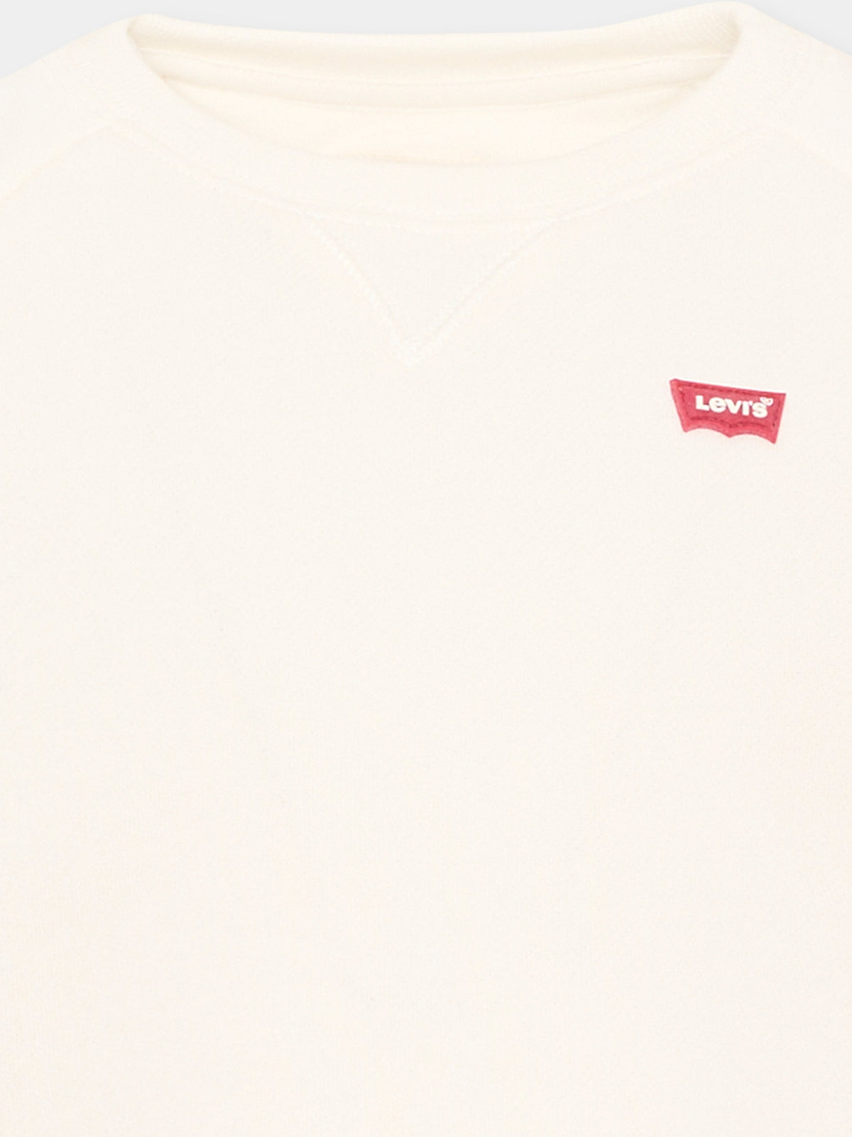 Felpa girocollo avorio per bambini con logo,Levi's Kids,4EP542 W0E