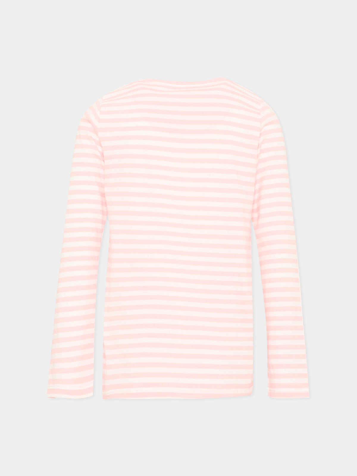 T-shirt a manica lunga rosa a righe per bambina,Levi's Kids,3ER405 A35
