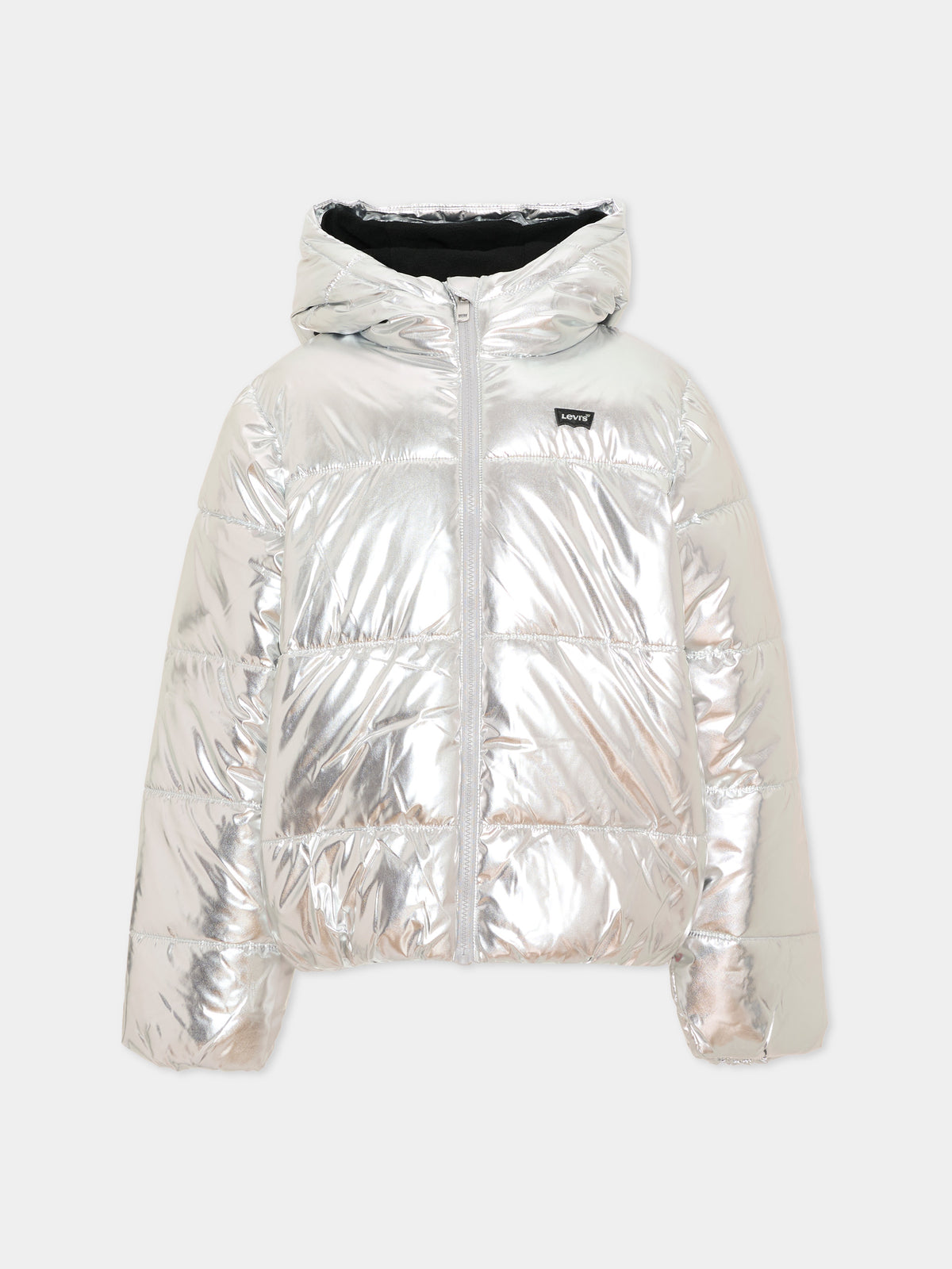 Piumino argento per bambina con logo,Levi's Kids,4ER430 G4X