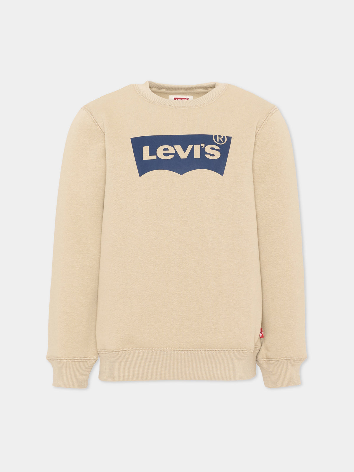 Felpa girocollo beige per bambino con logo,Levi's Kids,8E9079 X5I
