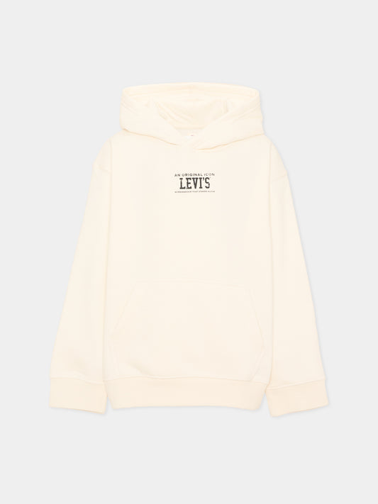 Felpa con cappuccio avorio per bambino,Levi's Kids,9ER331 W0E