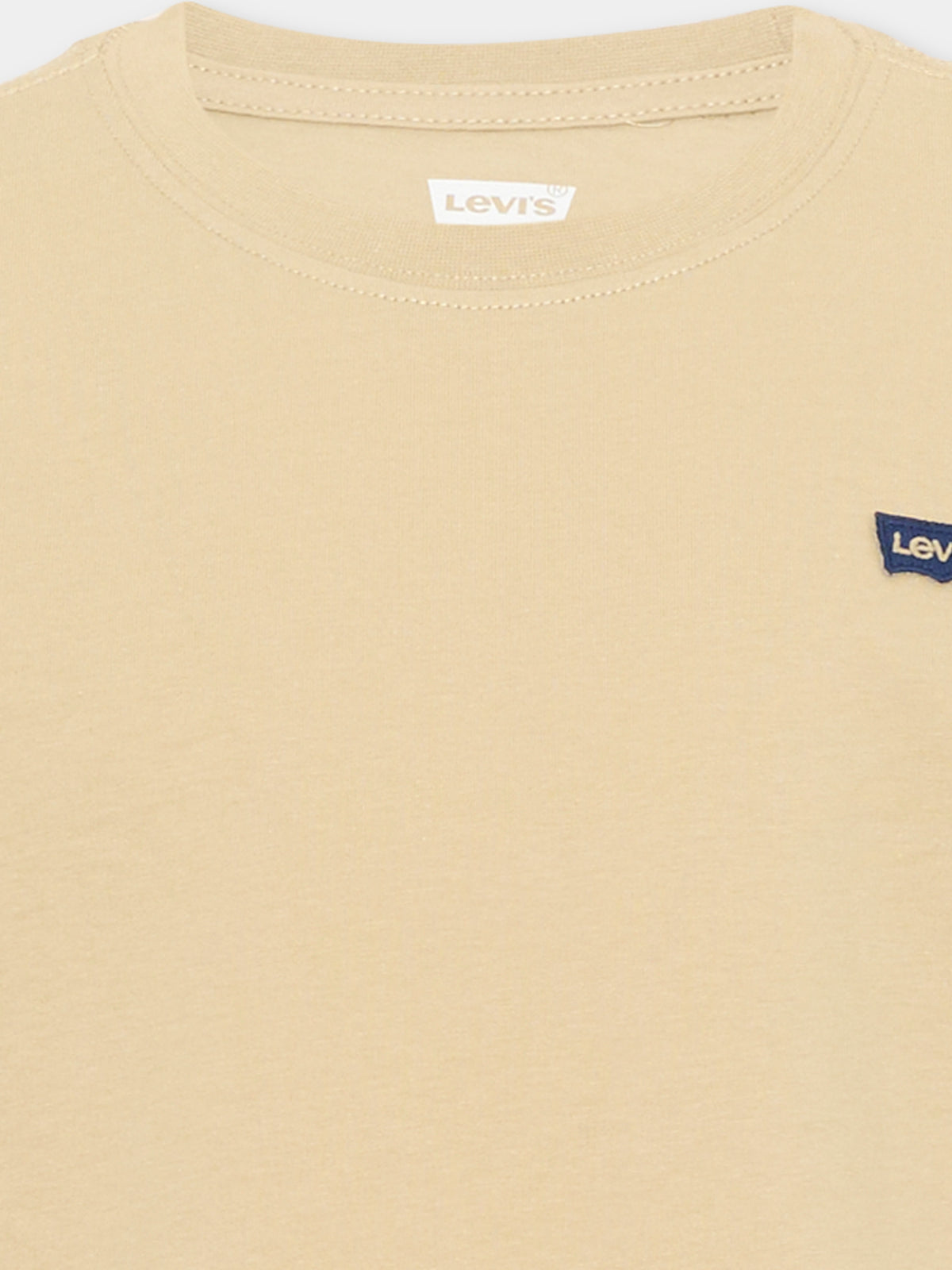 T-shirt a manica lunga beige con logo per bambino,Levi's Kids,9EC706 X5I