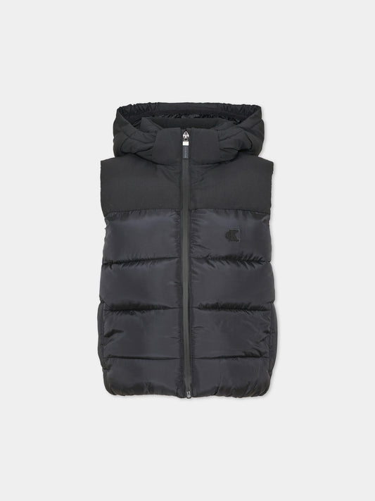Gilet nero per bambino con logo,Calvin Klein Kids,LVCKTJM14B BEH