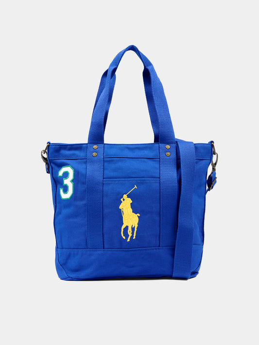 Borsa azzurra per bambina con Big Pony,Ralph Lauren Kids,9AR189 BJK