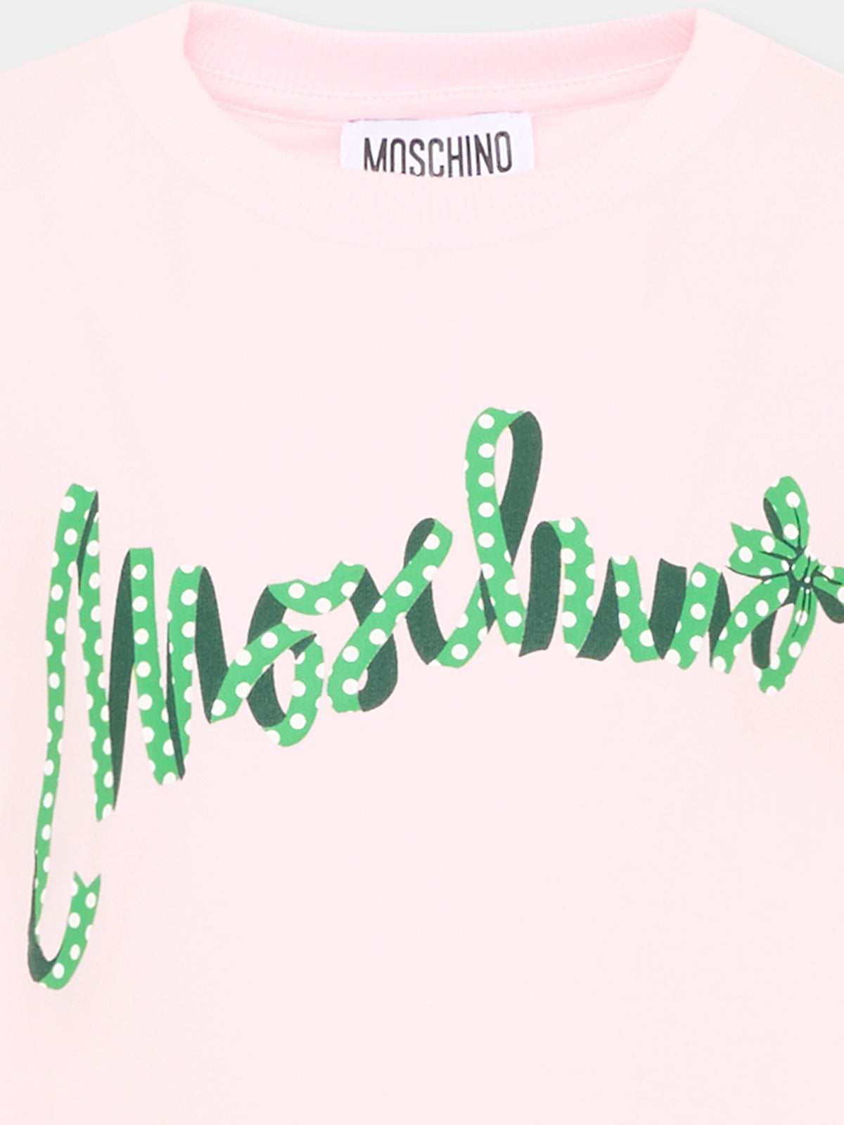 T-shirt a manica corta rosa con logo per bambina,Moschino Kids,HKM06K LBA11 51121