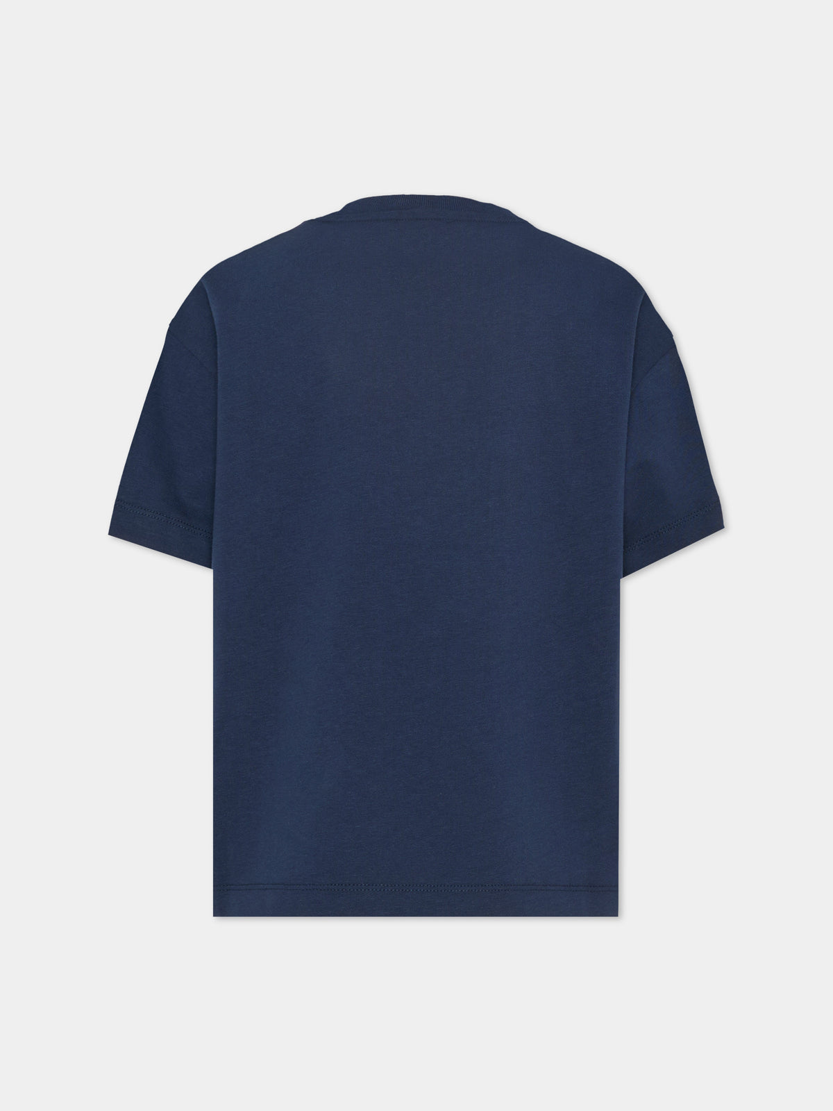 T-shirt a manica corta blu con logo per bambini,Etro,GZ8P21 Z3672 617