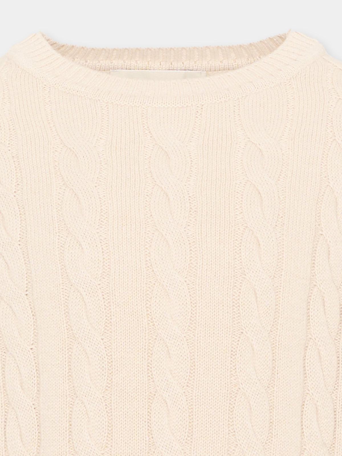 Maglione avorio per bambino a trecce,Roy Roger's Kids,R F105 00 0164