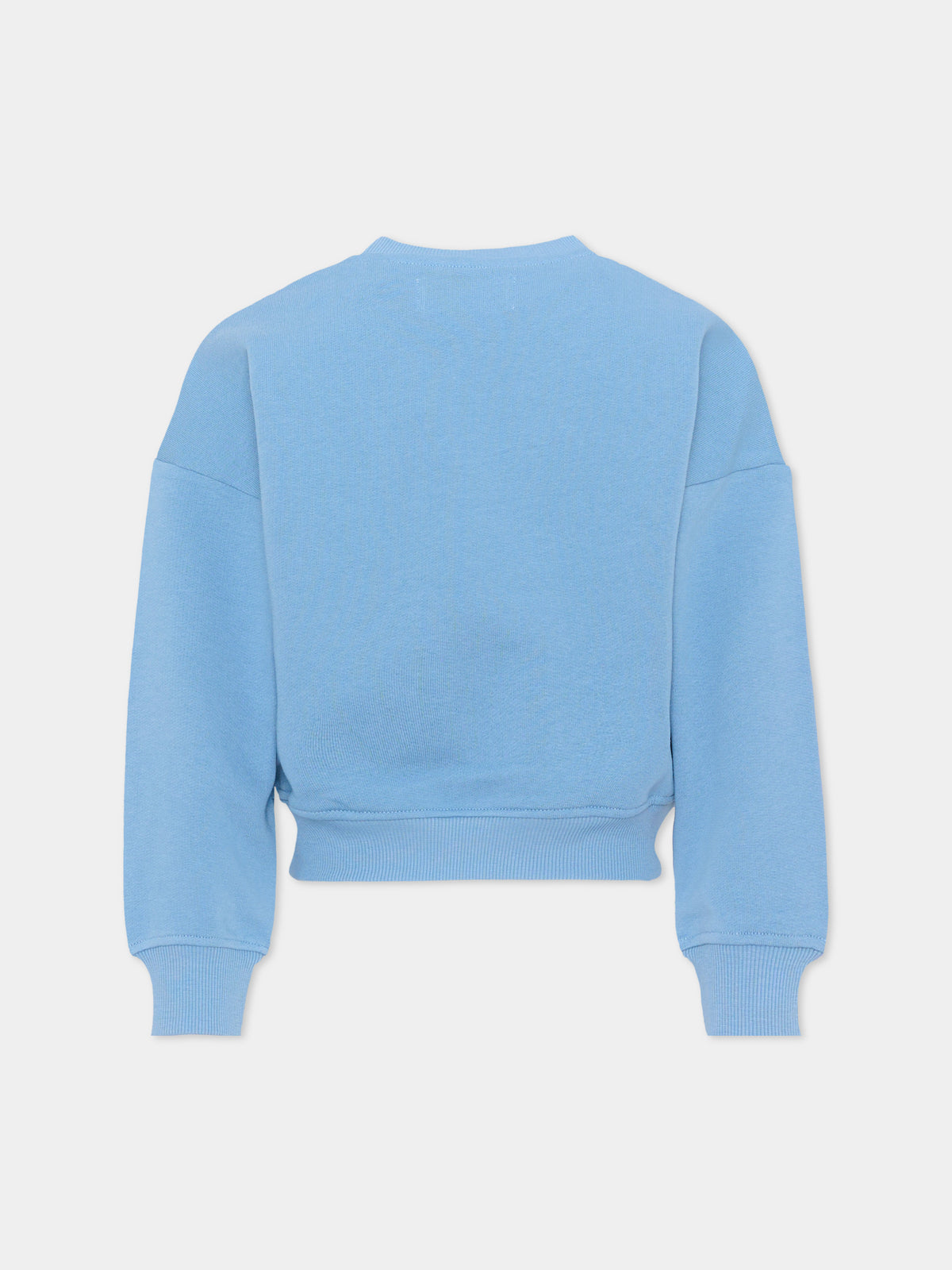 Felpa girocollo azzurra con tasca denim per bambino,Roy Roger's Kids,R F152 00 3762