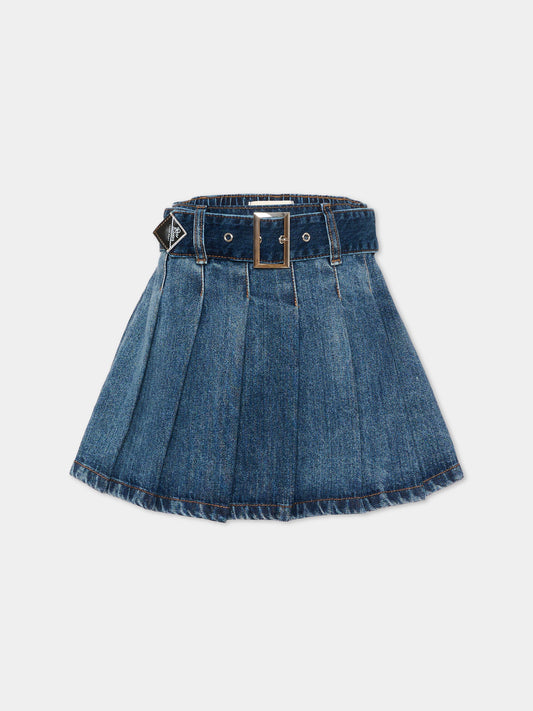 Gonna denim per bambina con cintura,Roy Roger's Kids,R F164 00 7012