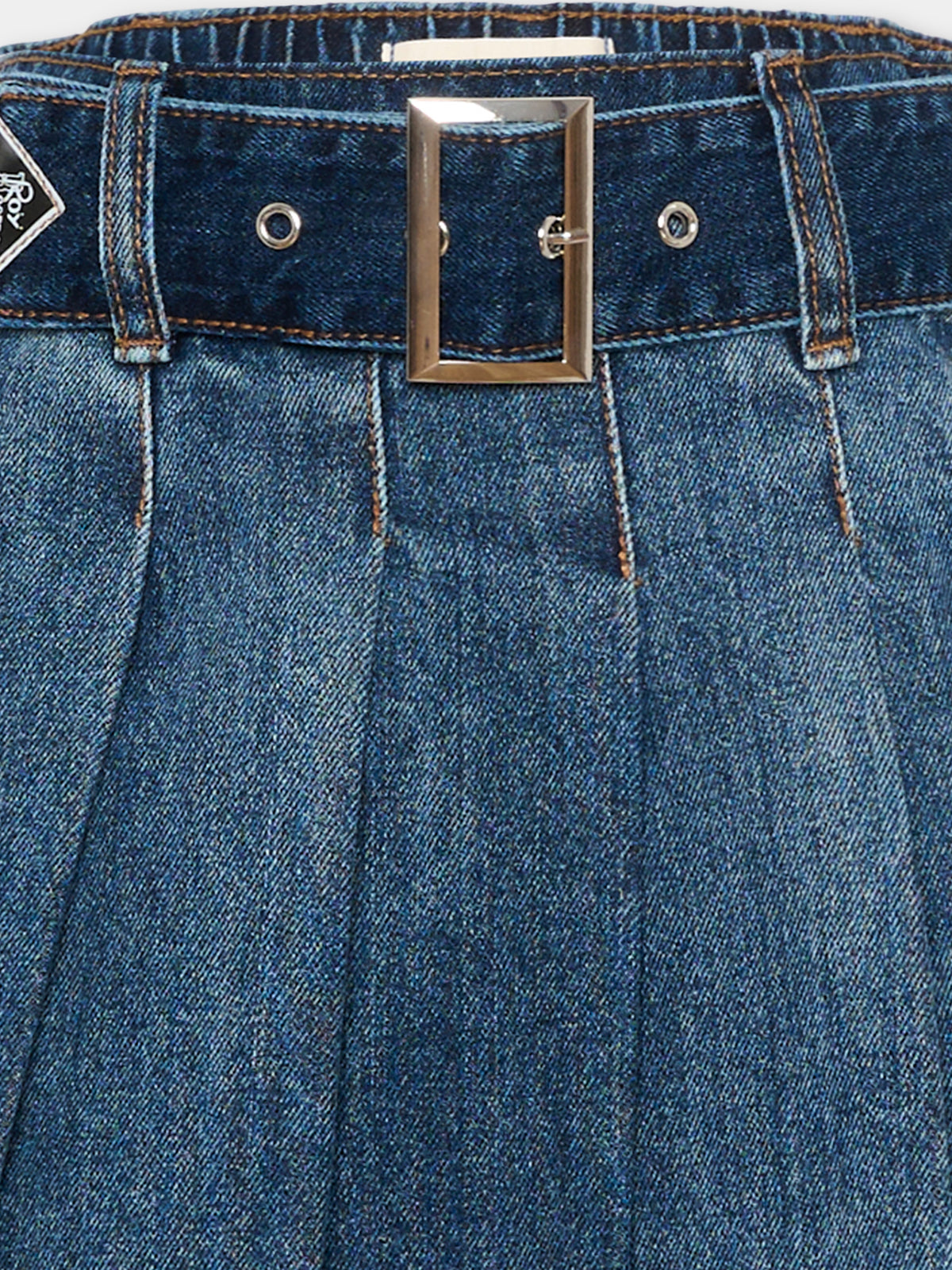 Gonna denim per bambina con cintura,Roy Roger's Kids,R F164 00 7012