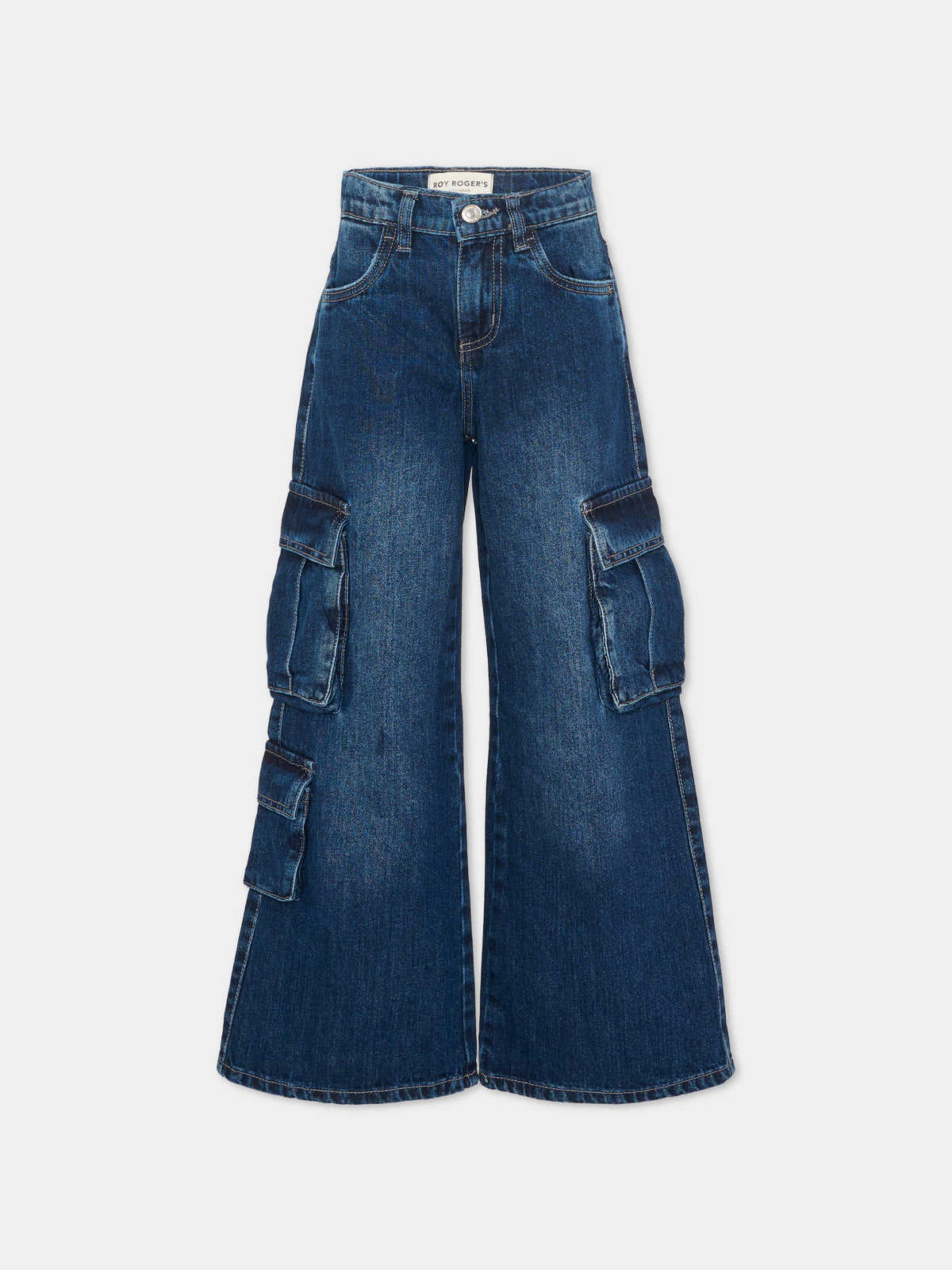 Jeans denim per bambina cargo,Roy Roger's Kids,R F165 00 7007
