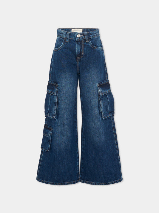 Jeans denim per bambina cargo,Roy Roger's Kids,R F165 00 7007