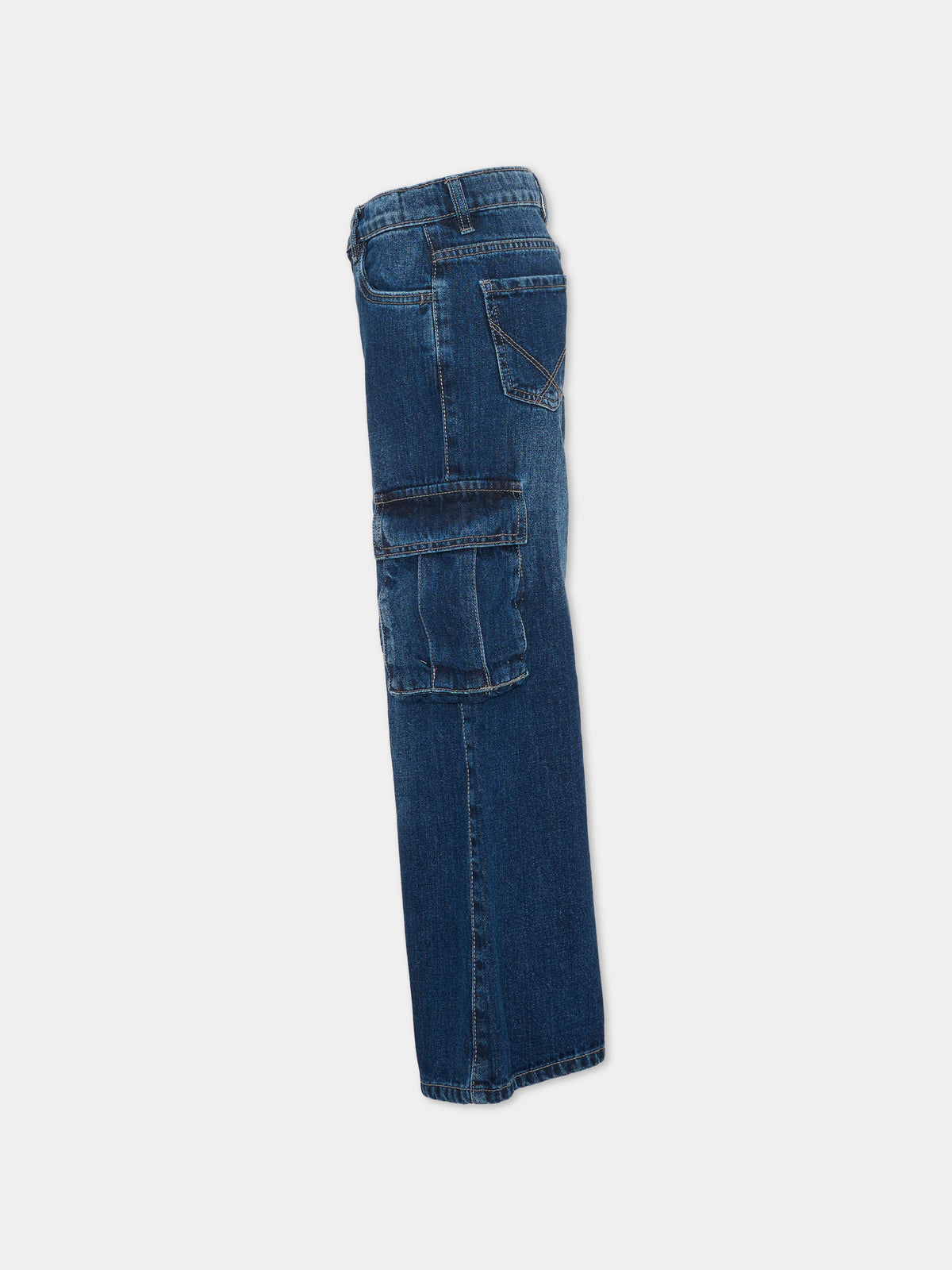 Jeans denim per bambina cargo,Roy Roger's Kids,R F165 00 7007