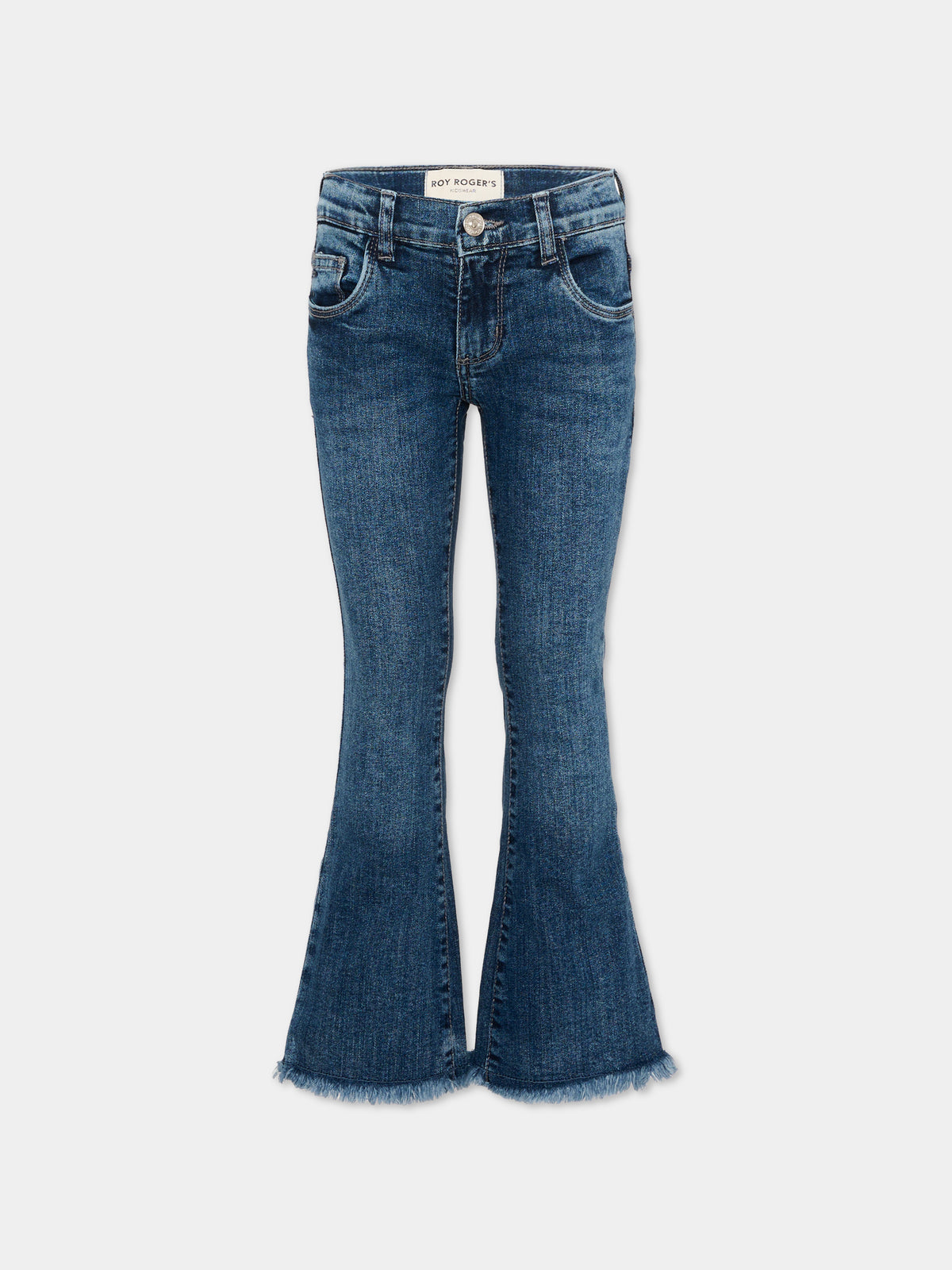 Jeans denim per bambina a zampa,Roy Roger's Kids,R F179 00 7015