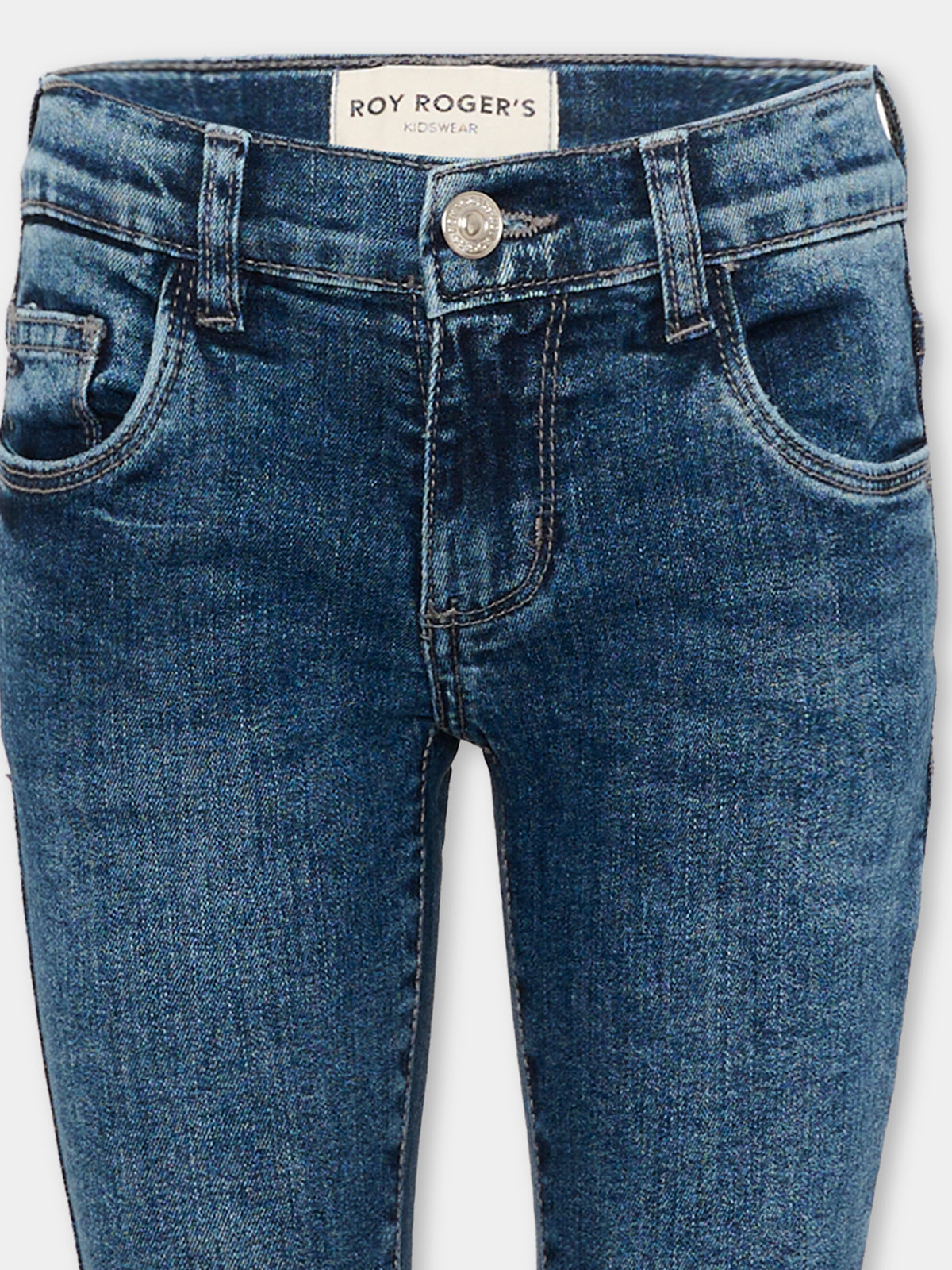 Jeans denim per bambina a zampa,Roy Roger's Kids,R F179 00 7015