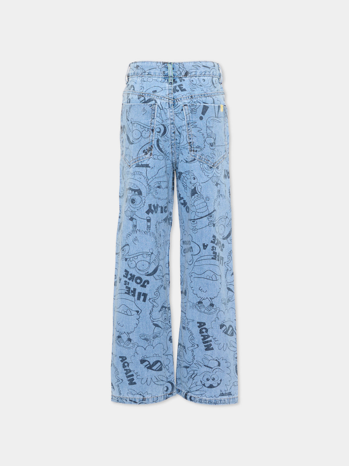 Jeans denim celesti per bambina con stampa,Billieblush,U22325 Z18
