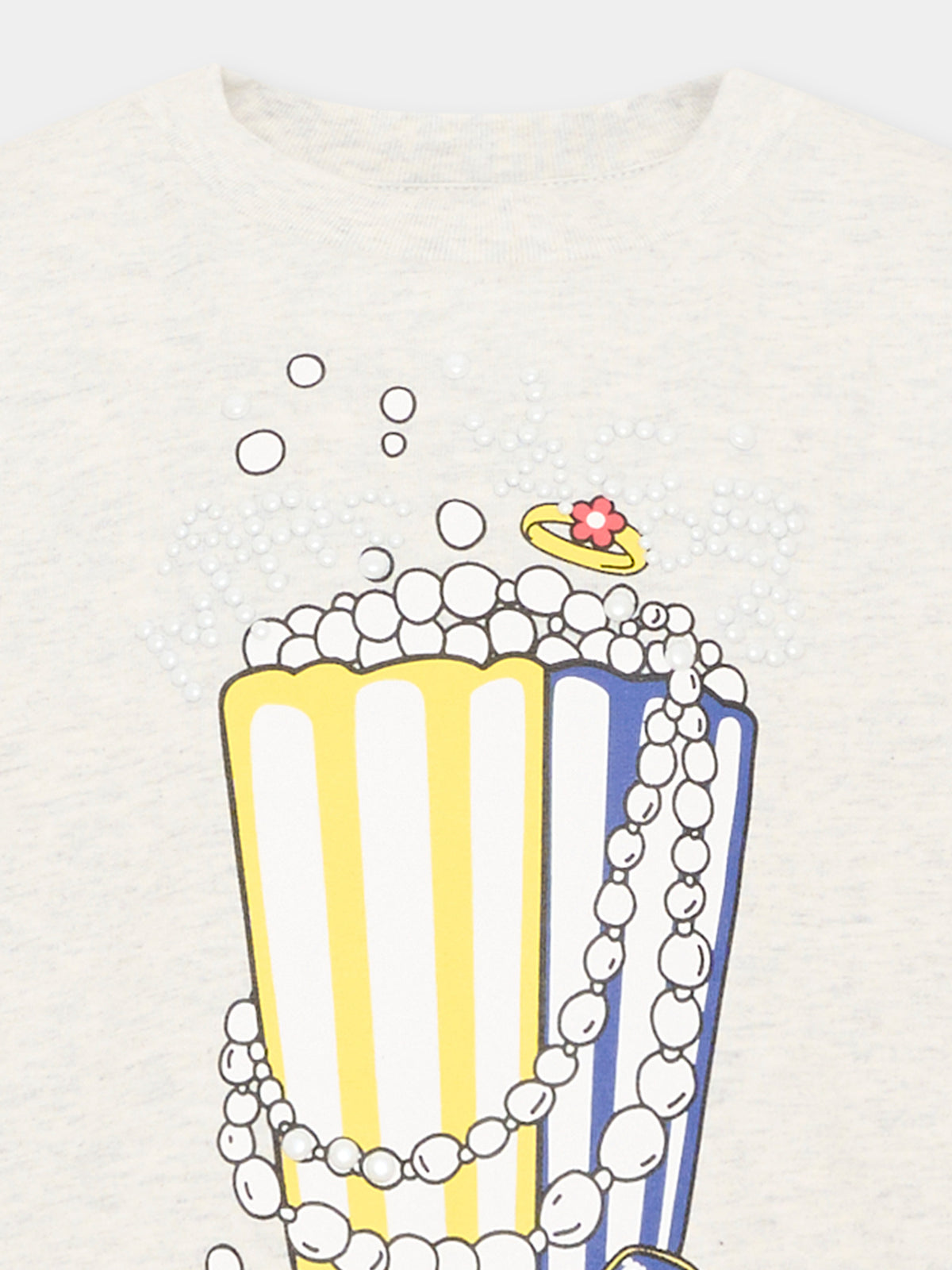 T-shirt per bambina grigia con stampa pop corn,Marc Jacobs,W60996 A18