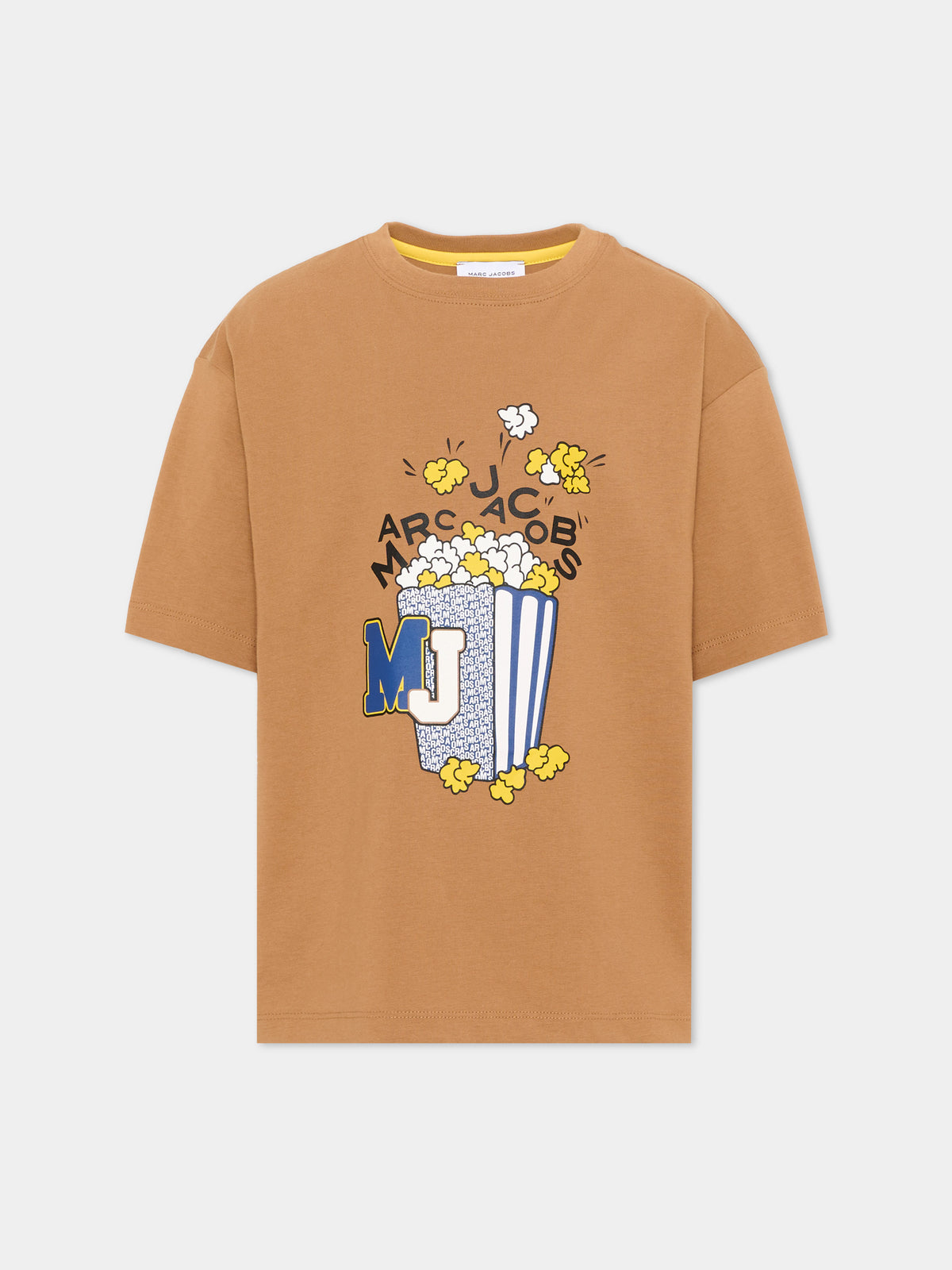T-shirt beige per bambino con stampa popcorn,Marc Jacobs,W61031 213