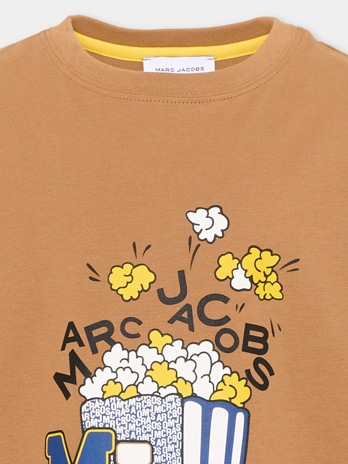 T-shirt beige per bambino con stampa popcorn,Marc Jacobs,W61031 213